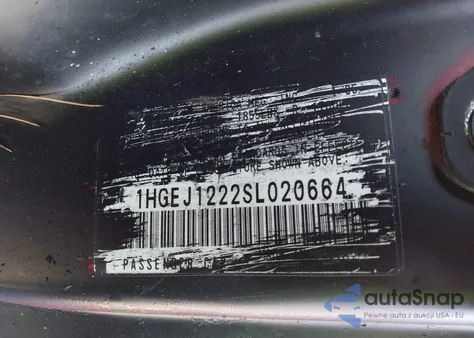 1995 Honda Civic Ex из США, поврежденный, VIN 1HGEJ1222SL020664